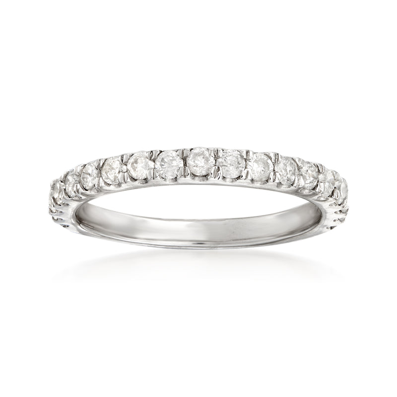 Sterling silver diamond eternity-style band ring with small round stones
