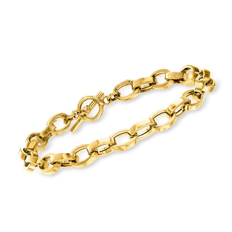 14kt yellow gold oval-link bracelet with lobster clasp