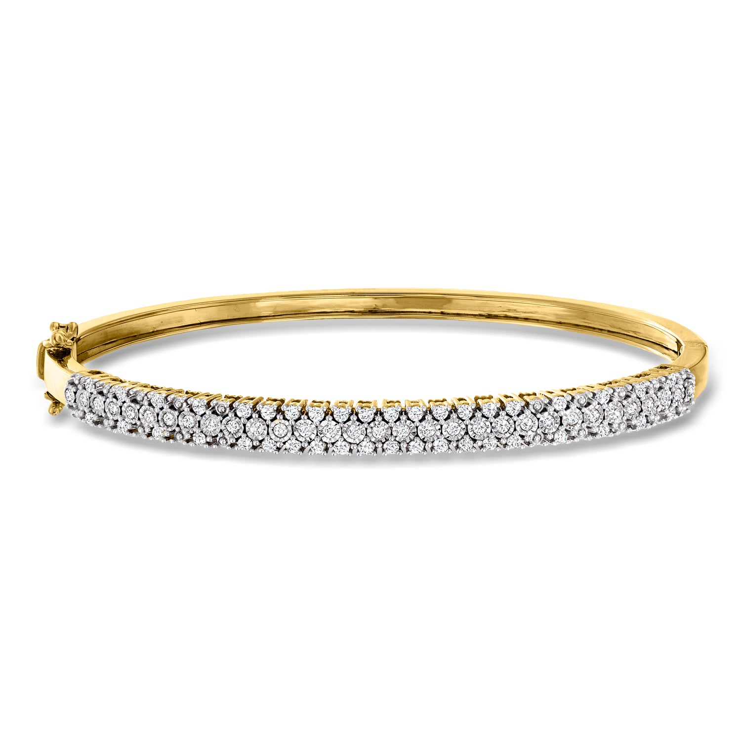 .75 ct. t.w. Diamond Bangle Bracelet in 18kt Gold Over Sterling