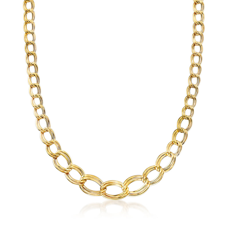 14kt yellow gold link necklace with interlocking oval chain links