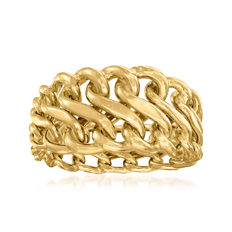 Italian 14kt yellow gold graduated infinity-link ring with chunky interlocking bands