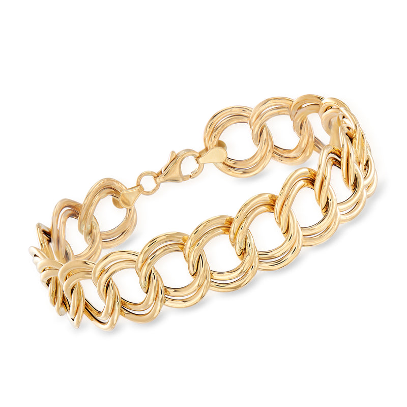 18kt yellow gold twisted oval link bracelet