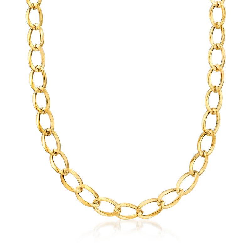 18kt yellow gold link necklace with oval chain links