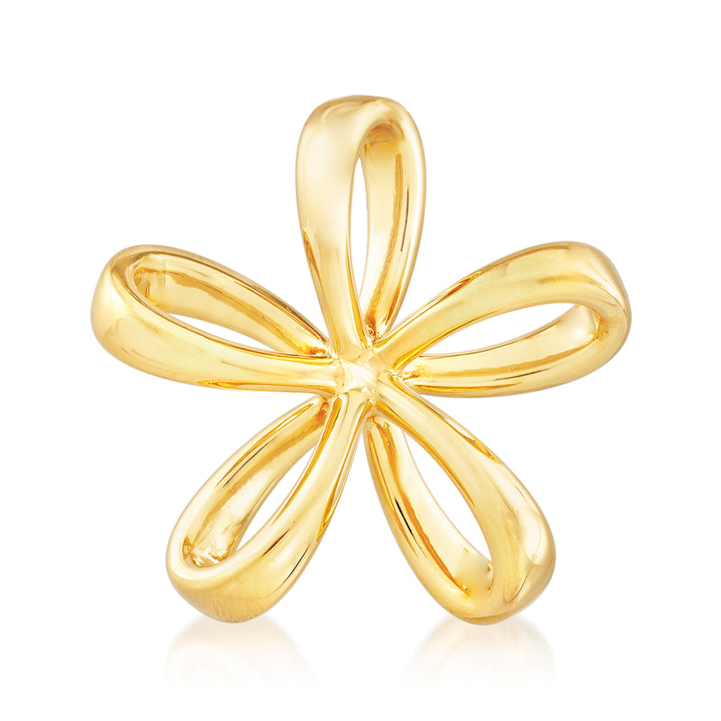 Italian Andiamo 14kt yellow gold flower pendant with petal-like floral design