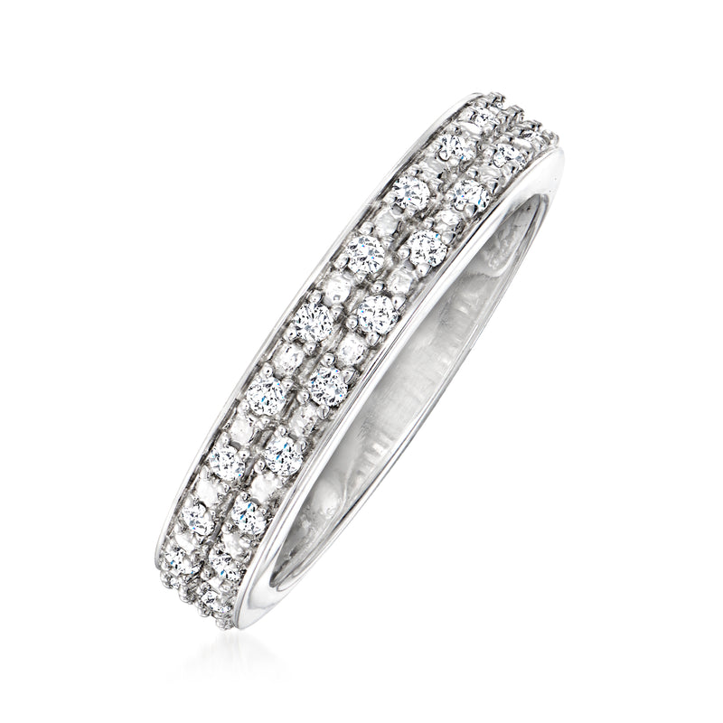 Sterling silver two-row .25 ct. diamond ring