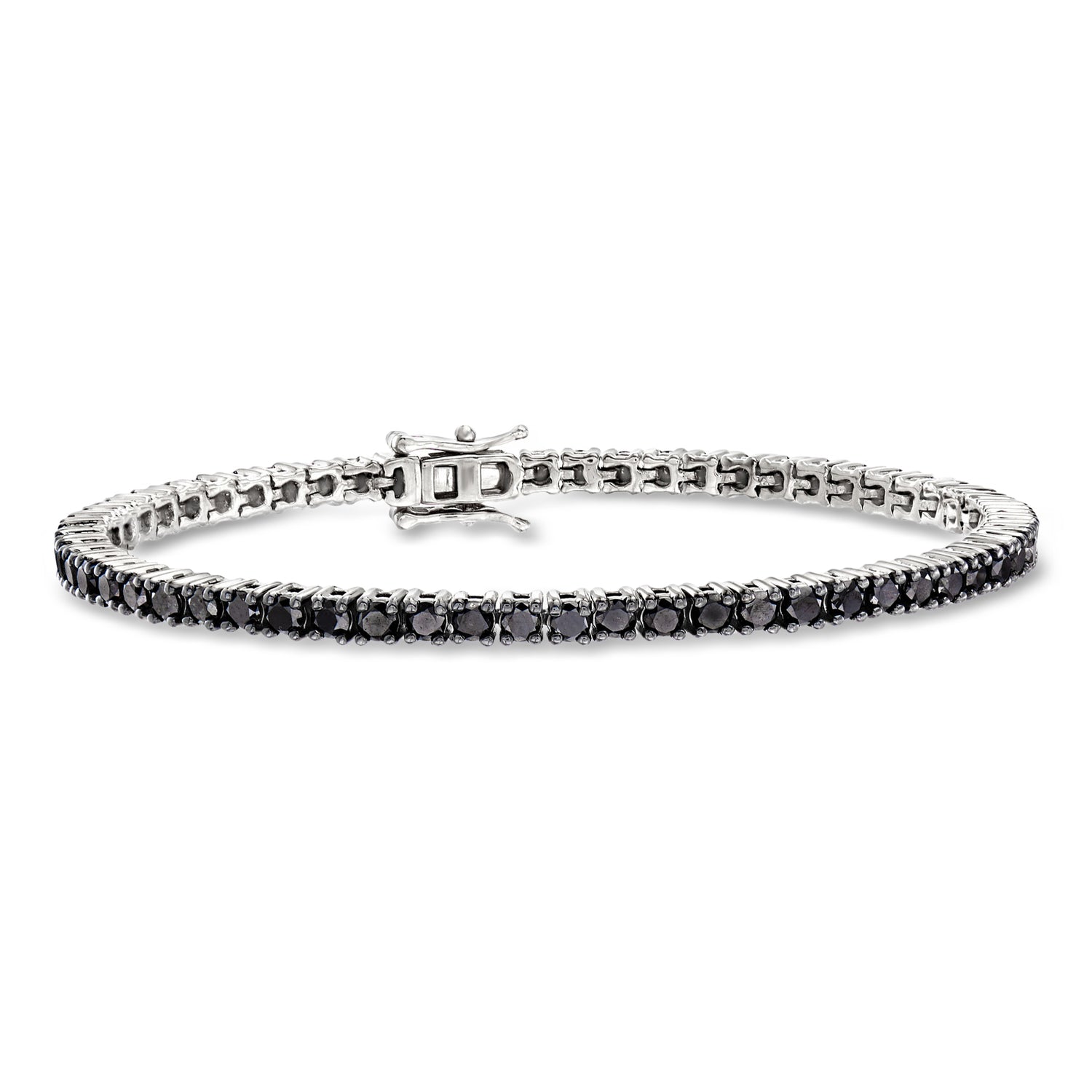 5.00 ct. t.w. Black Diamond Tennis Bracelet in Sterling Silver