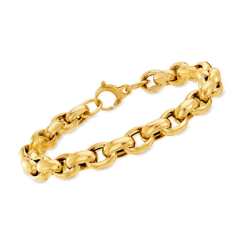 18kt yellow gold interlocking-link bracelet with polished chain links