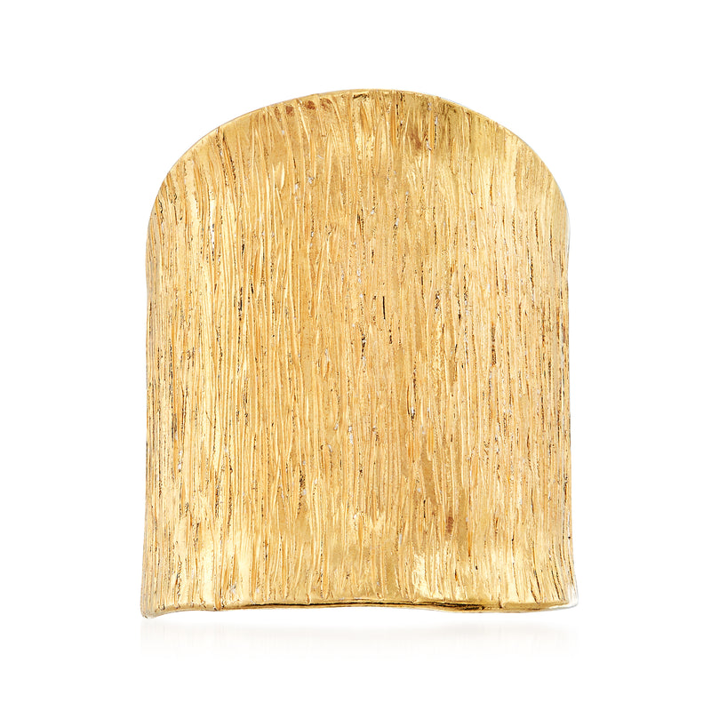 Gold over sterling wide-top ring with tall arched textured surface