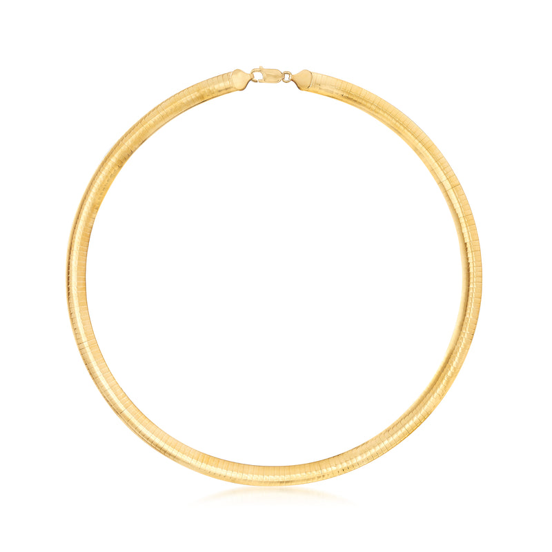 Gold-tone over sterling Omega necklace with fine rope-link chain and clasp
