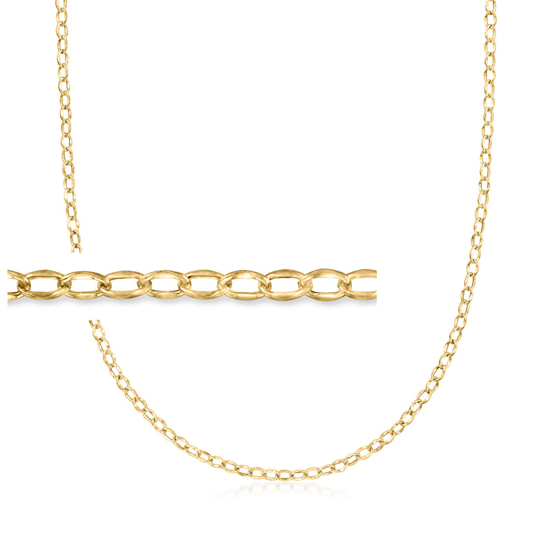 14kt yellow gold oval-link necklace with chain links