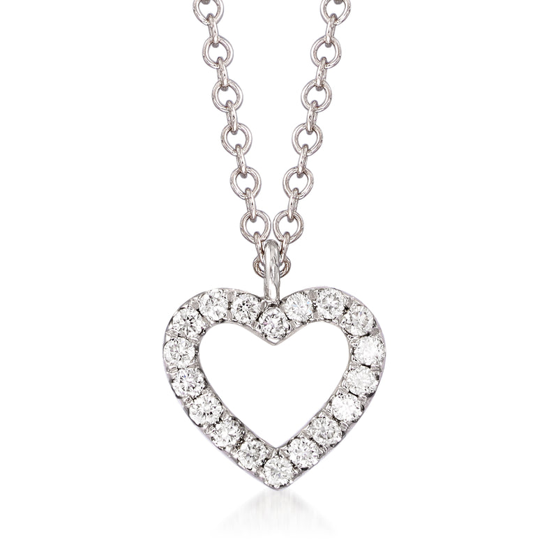 Gabriel & Co. diamond heart pendant necklace in 14kt white gold