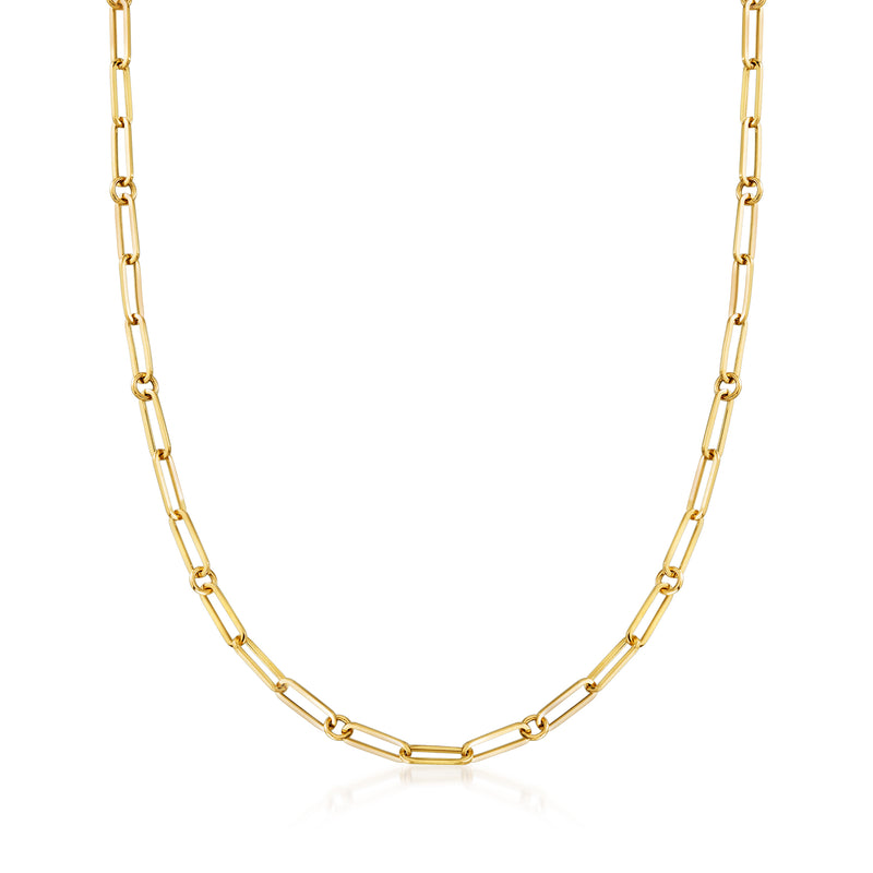 Roberto Coin yellow gold paper clip link necklace with polished oval links