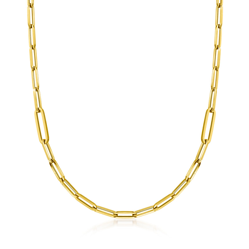 Roberto Coin 18kt yellow gold thick paper clip link necklace, oval chain links