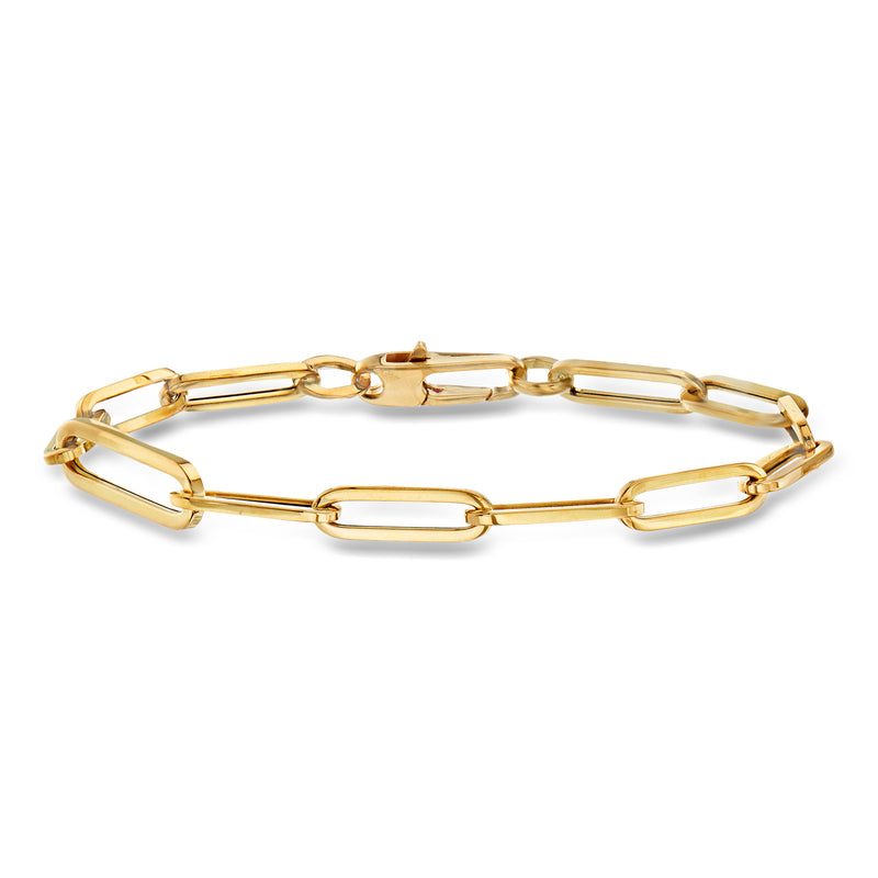 Roberto Coin 18kt yellow gold thick paper-clip link bracelet, rectangular links