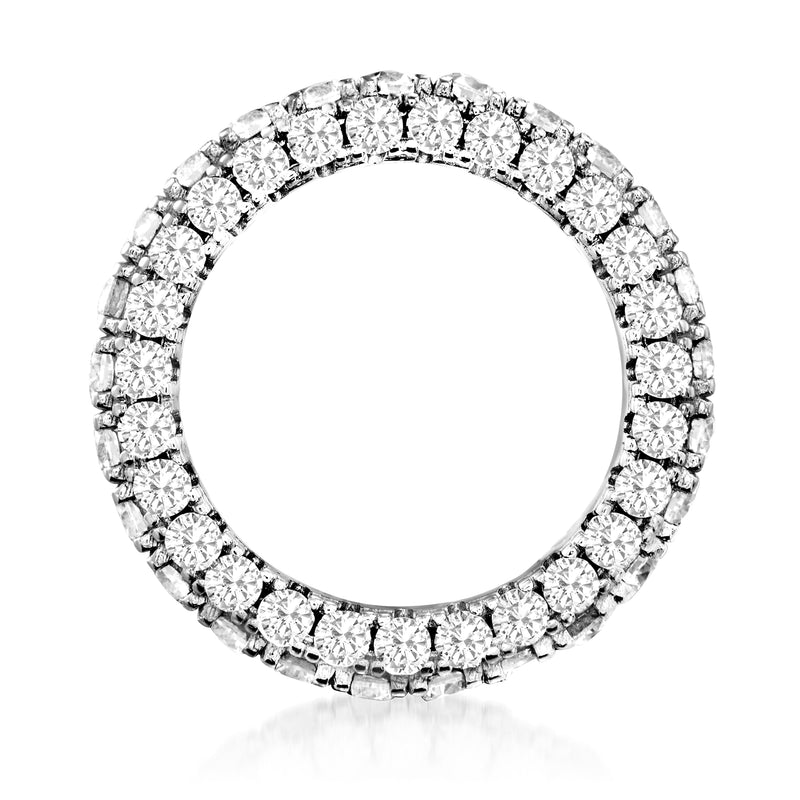 Sterling silver CZ eternity band with evenly spaced round stones, top view