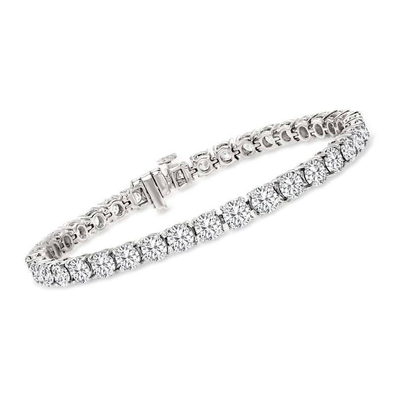 14kt white gold diamond tennis bracelet with round-cut stones
