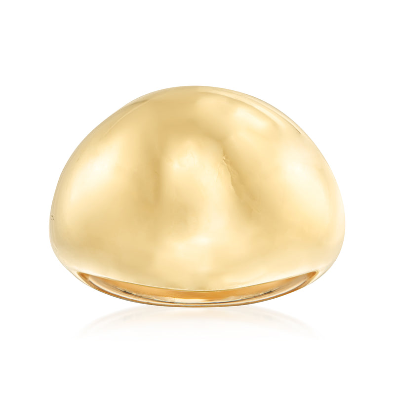 14kt yellow gold dome ring with glossy resin top