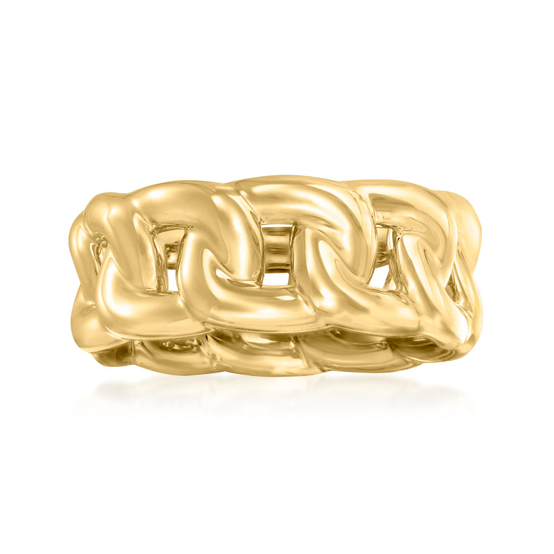 Italian Andiamo curb-link ring in 14kt yellow-gold over resin, polished gold tone