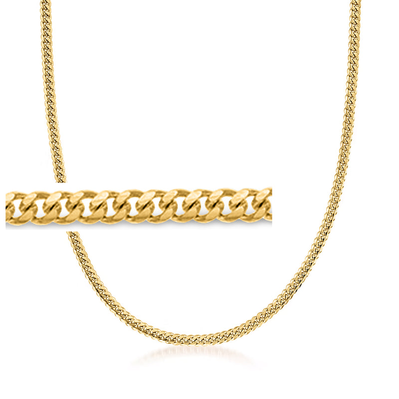 14kt yellow gold Cuban-link chain necklace with interlocking curb links
