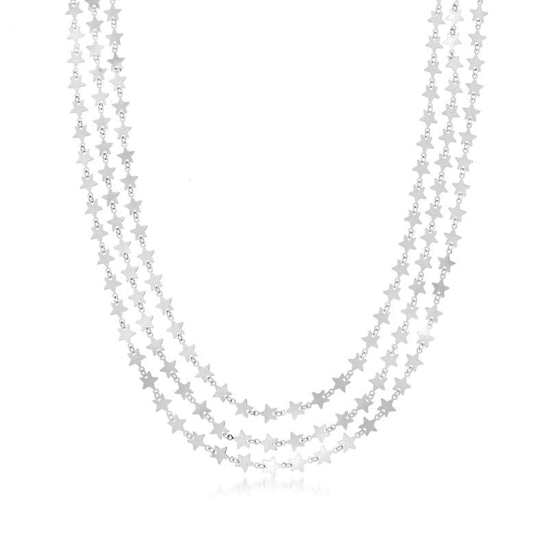 Sterling silver layered star necklace with dangling star charms