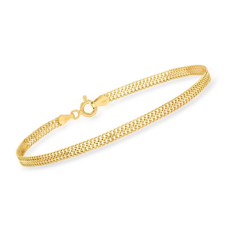 18kt yellow gold infinity-link bracelet with chain-style links and infinity clasp