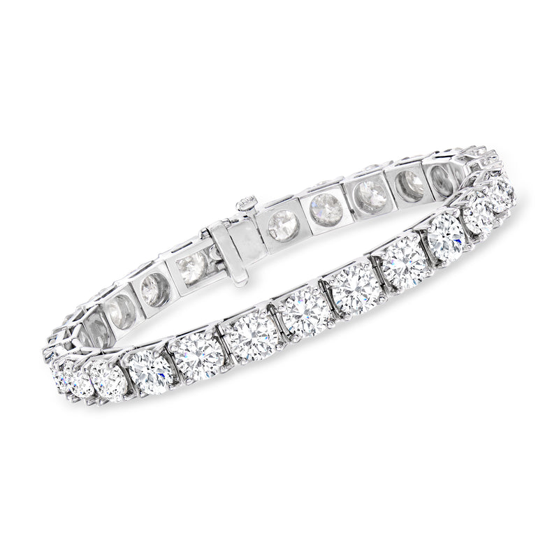 Diamond tennis bracelet in 14kt white gold with round-cut stones