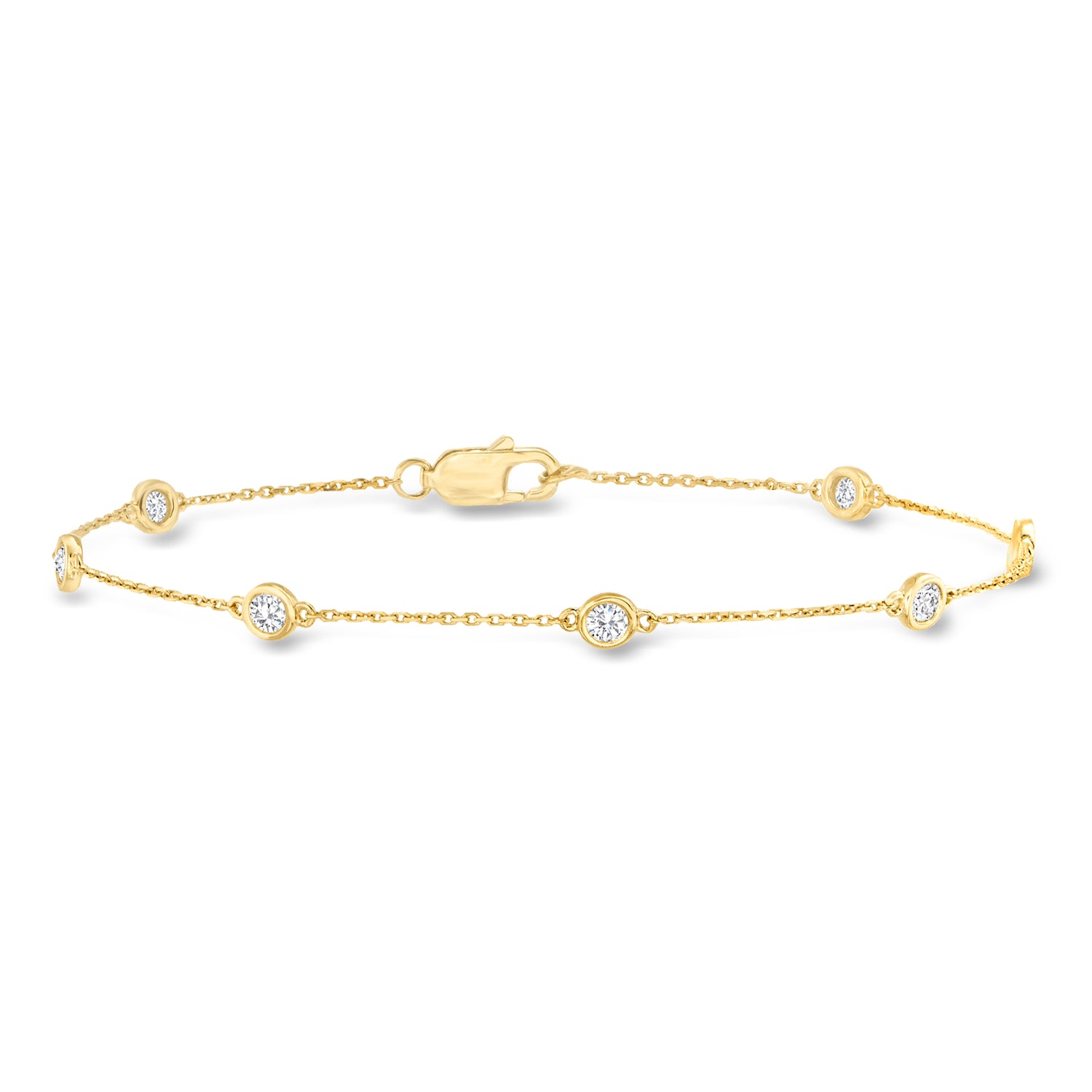 .50 ct. t.w. Diamond Station Bracelet in 18kt Gold Over Sterling