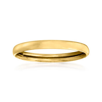 Polished 14kt yellow gold ring with smooth band