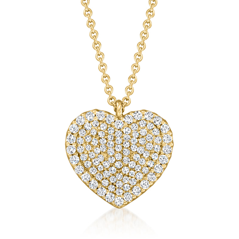 Diamond heart pendant necklace in 14kt yellow gold