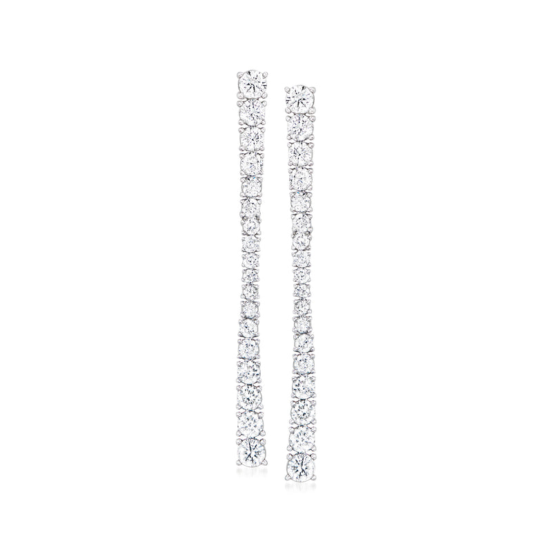 Diamond linear drop earrings in 14kt white gold