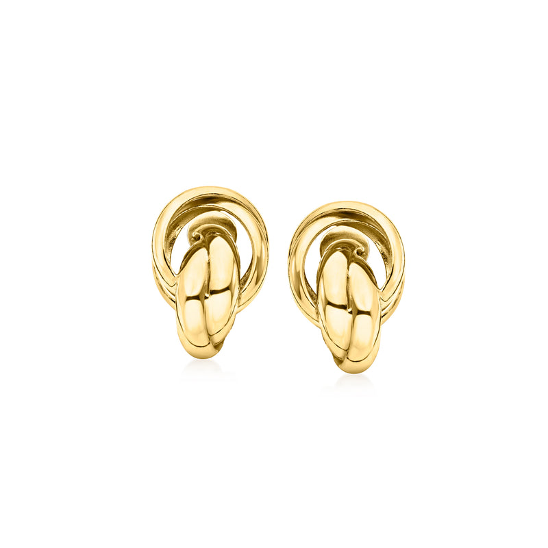 Gold-tone knot clip-on earrings with rounded looped design