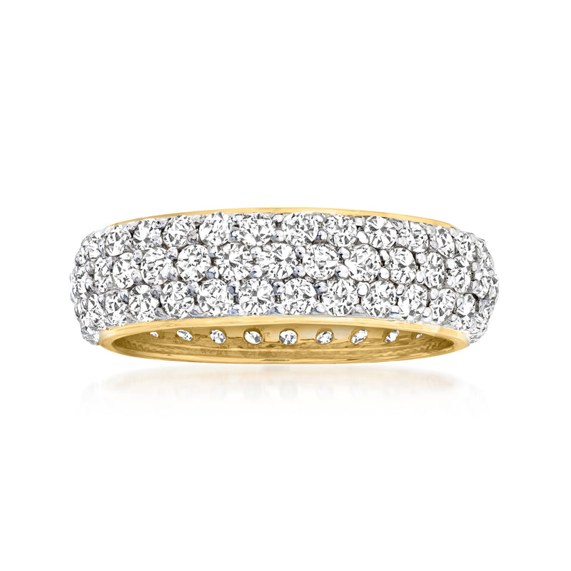 14kt yellow gold micropave diamond eternity band