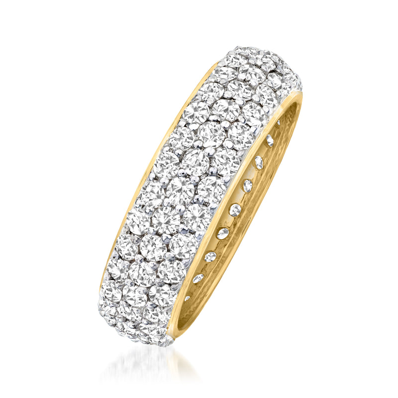 Diamond eternity band in 14kt yellow gold with micropave stones