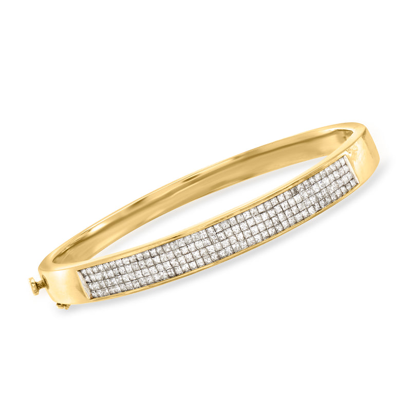 Vintage 14kt yellow gold diamond bangle bracelet