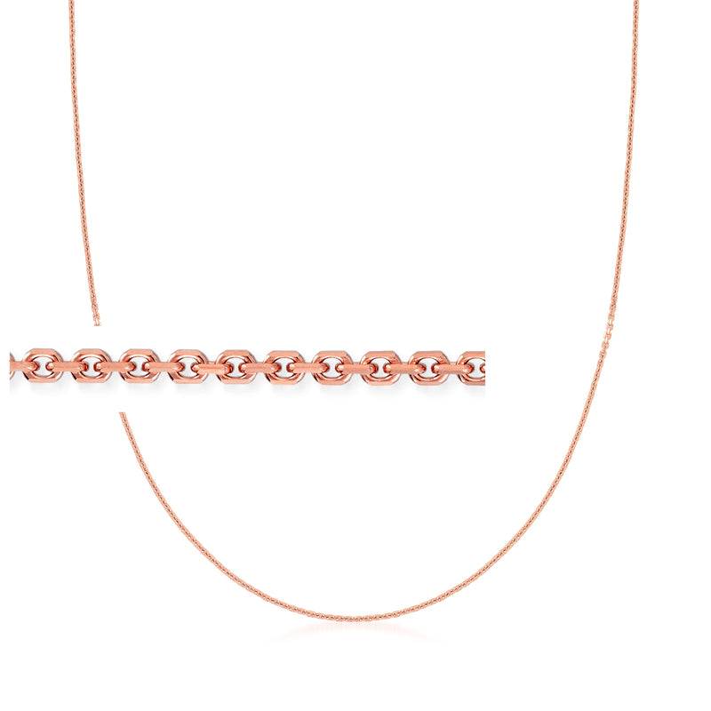 14kt rose gold cable-chain necklace with interlocking oval links