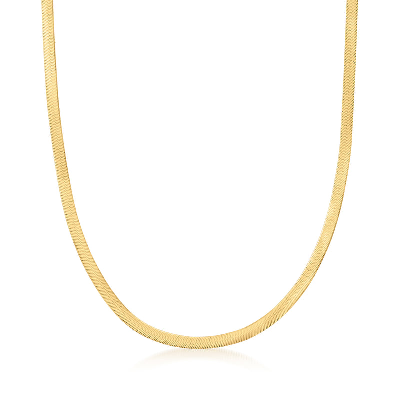 14kt yellow gold chain necklace, close curved strand
