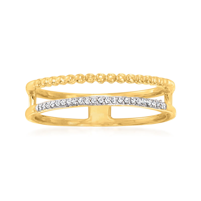 Open-space ring in 14kt yellow gold with diamond accent