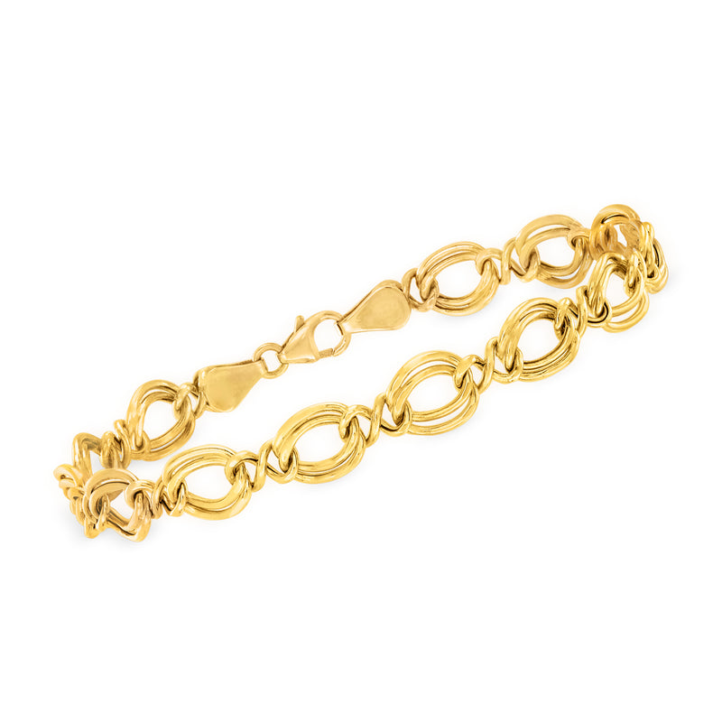 14kt yellow gold oval-link bracelet with clasp