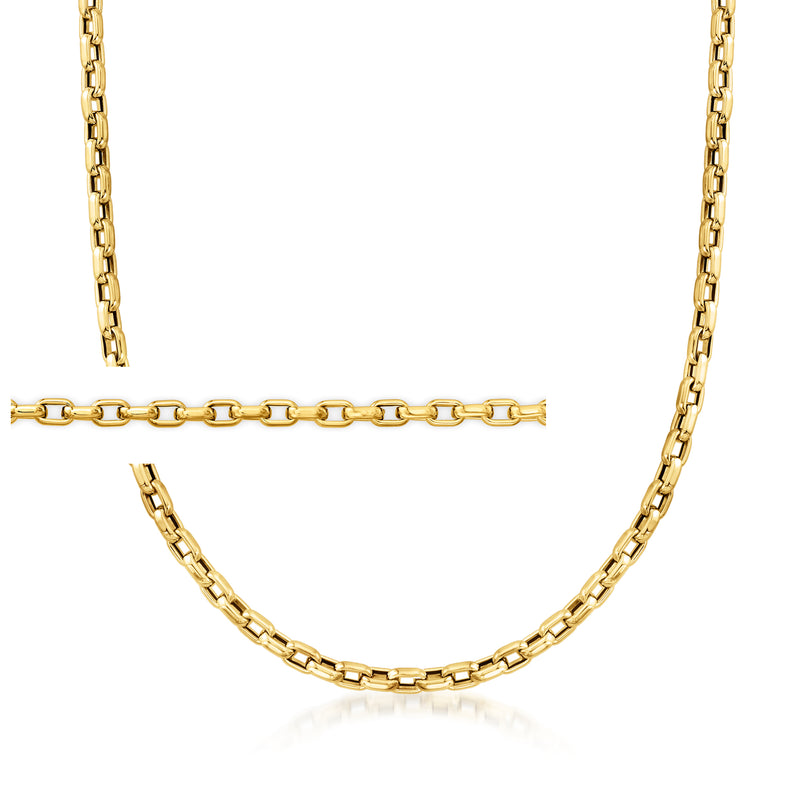 Roberto Coin 18kt yellow gold square-link necklace with box clasp