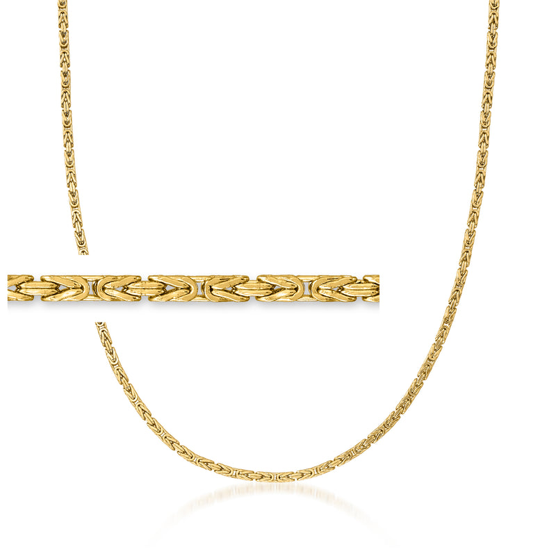 Italian 18kt Yellow Gold Square Byzantine Necklace