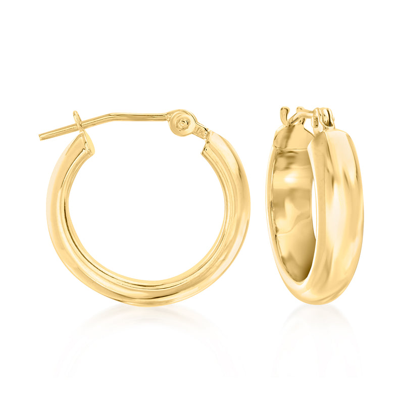18kt yellow gold hoop earrings with hinged clasp