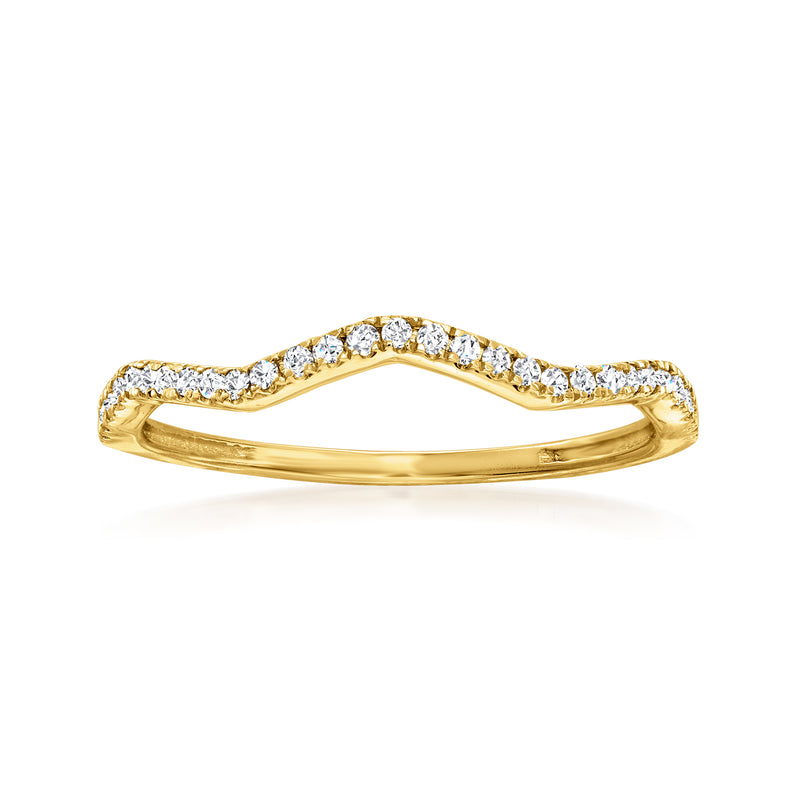 18kt gold over sterling diamond wavy ring