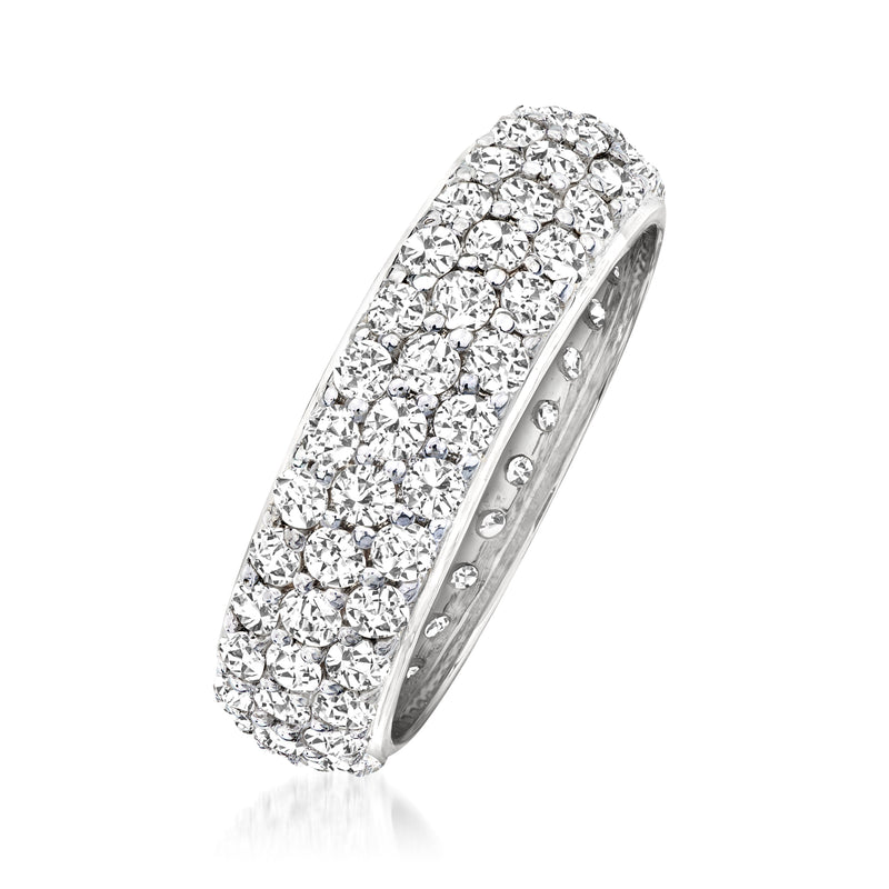 Diamond eternity band in 14kt white gold with micropave-set stones