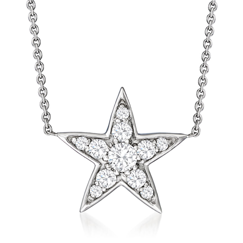 Roberto Coin diamond star necklace, 18kt white gold, diamond star pendant