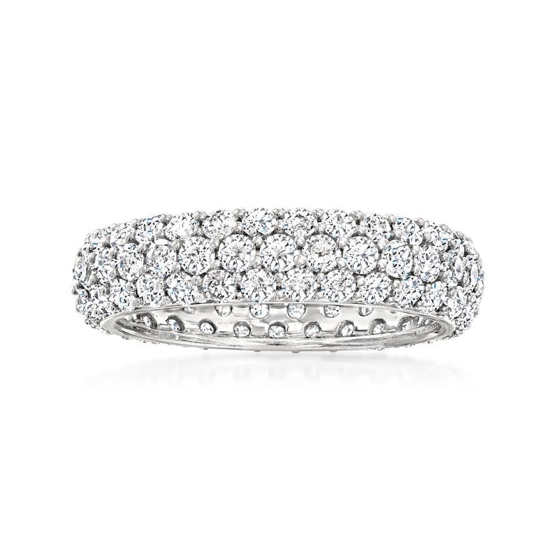 Sterling silver diamond eternity band with round stones