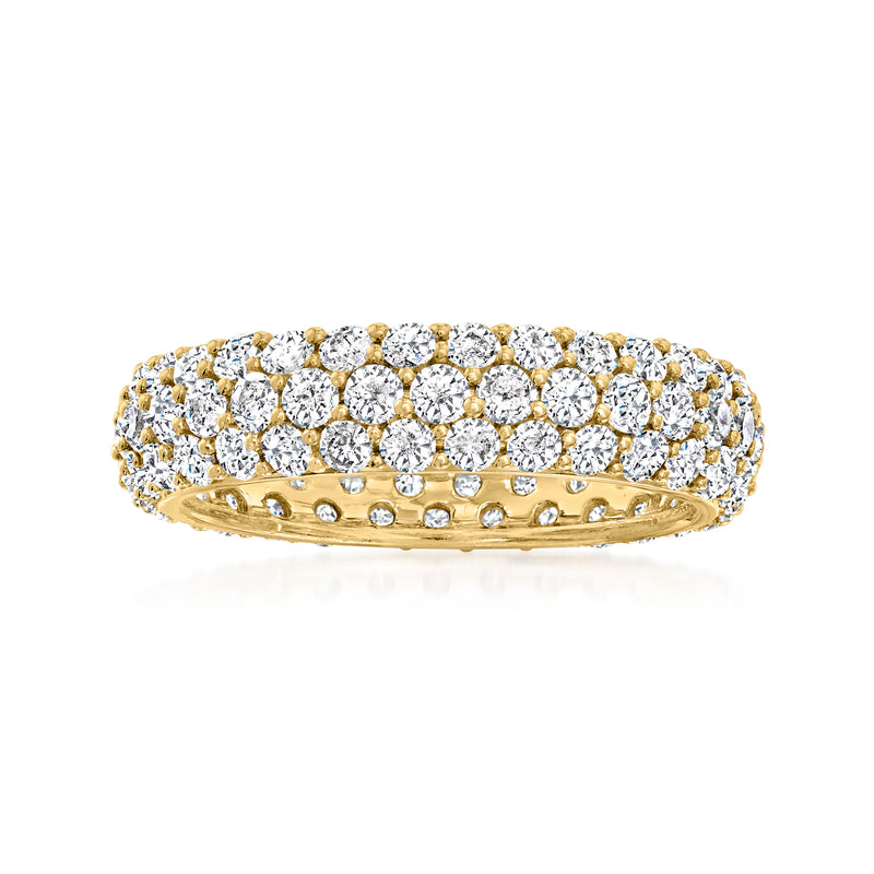 Diamond eternity band in gold over sterling with pavé-set round stones
