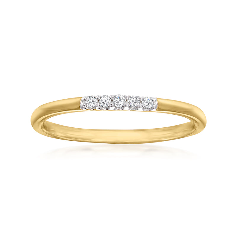 18kt gold over sterling diamond-accented band with channel-set stones across top