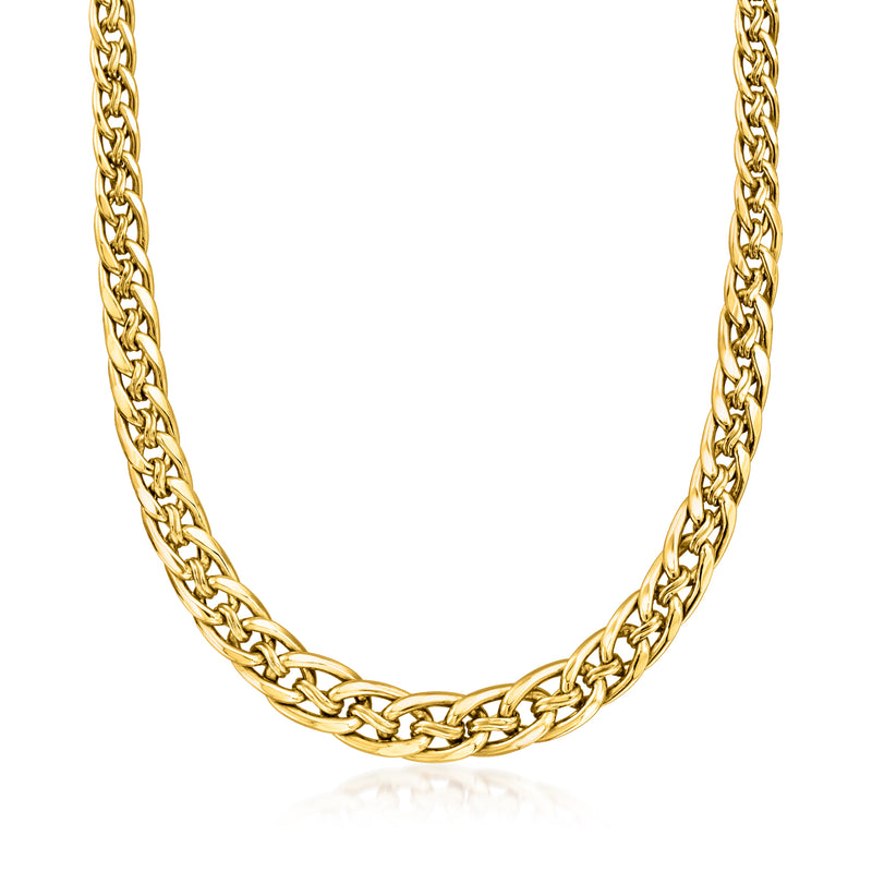 14kt yellow gold graduated oval curb-link necklace