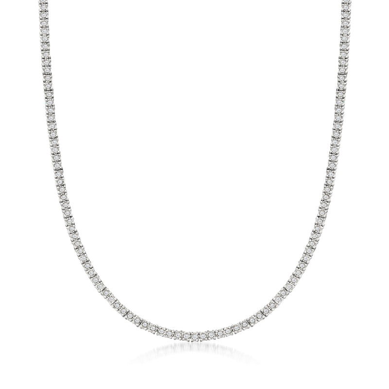 Diamond tennis necklace in sterling silver
