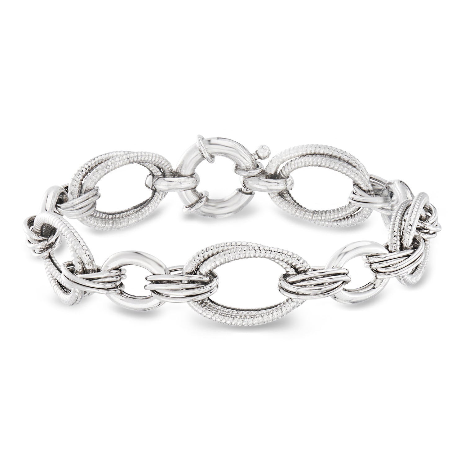 Italian Sterling Silver MultiOval Link Bracelet